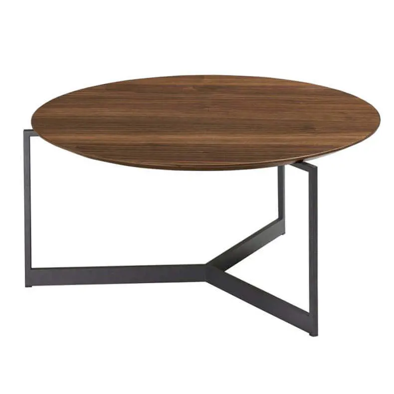 Circular Resin Inlay Coffee Table Walnut